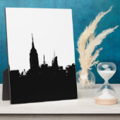 Zwart Wit New York Skyline Silhouet Plaque Fotoplaat (Zijkant)