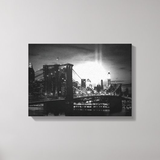 Zwart & Wit New York Skyline Verpakt Canvas (Voorkant)