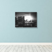 Zwart & Wit New York Skyline Verpakt Canvas (Insitu (Houten vloer))