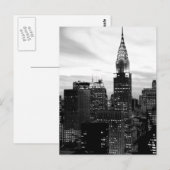 Zwart-wit New York Verticaal Briefkaart (Voorkant / Achterkant)