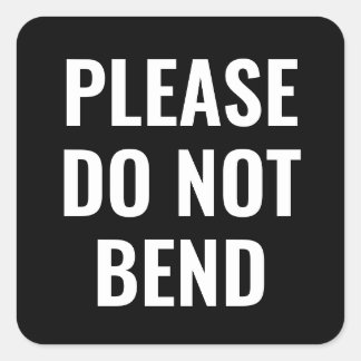 Zwart & wit niet buigen trendy eenvoudige business vierkante sticker