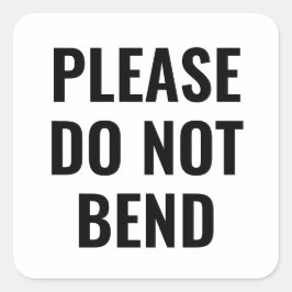 Zwart & wit niet buigen trendy eenvoudige business vierkante sticker