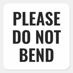 Zwart & wit niet buigen trendy eenvoudige business vierkante sticker