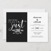 Zwart wit niets Fancy gewoon liefdesweddenschap Kaart (Voorkant)