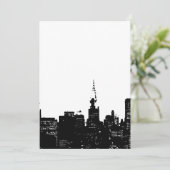 Zwart & Wit Nieuwe Uitnodiging New York (Staand voorkant)