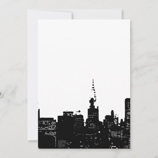 Zwart & Wit Nieuwe Uitnodiging uit New York (Voorkant)