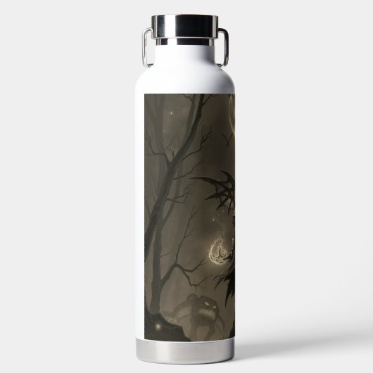 Zwart-wit Night Demon Gedrukte Waterfles (Voorkant)