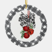 Zwart-wit Noël Keramisch Ornament (Voorkant)