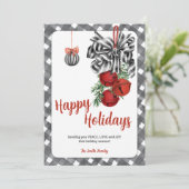 Zwart-wit Noël kerstkaart (Staand voorkant)