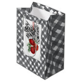 Zwart-Wit Noël Simpel Medium Cadeauzakje (Voorkant Gekanteld)