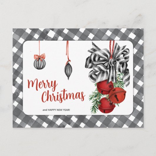 Zwart-Wit Noël Simple Briefkaart (Voorkant)