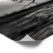 Zwart-wit noir foto maanlandschap poster (Hoek)