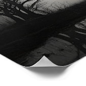 Zwart-wit noir foto maanlandschap Poster (Hoek)