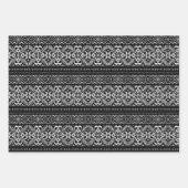 Zwart-wit Nordic Winter Trui Kerstmis Inpakpapier Vel (Voorkant)