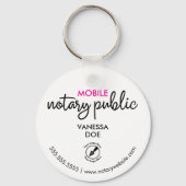 Zwart-wit Notaris QR Code Logo Business Promo Sleutelhanger (Voorkant)