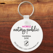 Zwart-wit Notaris QR Code Logo Business Promo Sleutelhanger (Voorkant)