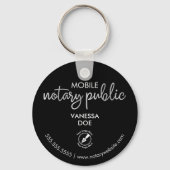 Zwart-wit Notaris QR Code Logo Business Promo Sleutelhanger (Voorkant)