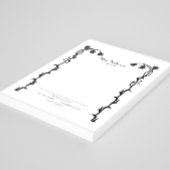  Zwart-wit Nouveau Floral Wildflower Notitieblok