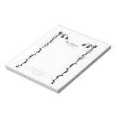  Zwart-wit Nouveau Floral Wildflower Notitieblok (Linkerzijde)