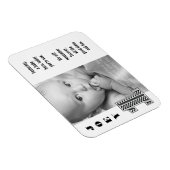 Zwart wit nummer 1 1 Baby Fotomagneet Magneet (Rechterzijde)