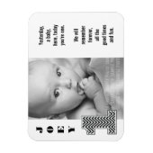 Zwart wit nummer 1 1 Baby Fotomagneet Magneet (Verticaal)