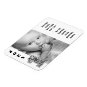 Zwart wit nummer 1 1 Baby Fotomagneet Magneet (Linkerzijde)