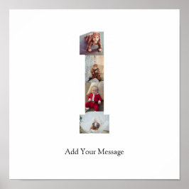 Zwart-wit Nummer 1 Fotocollage Poster