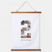 Zwart-wit Nummer 2 Fotocollage Hangend Wandkleed (Voorkant)