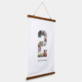 Zwart-wit Nummer 2 Fotocollage Hangend Wandkleed (Gebogen)