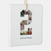 Zwart-wit Nummer 2 Fotocollage Keramisch Ornament (Rechts)