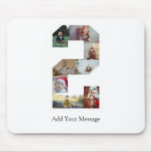 Zwart-wit Nummer 2 Fotocollage Muismat (Voorkant)