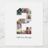 Zwart-wit Nummer 2 Fotocollage Wijn Etiket (Enkel label)