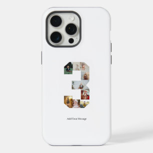 Zwart-wit nummer 3 foto collage iPhone 15 pro max case