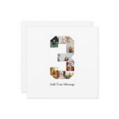 Zwart-wit nummer 3 foto collage kaart (Voorkant / Achterkant in situ)