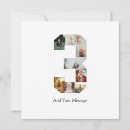 Zwart-wit nummer 3 foto collage kaart