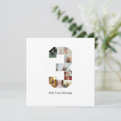 Zwart-wit Nummer 3 Fotocollage Aankondiging (Staand voorkant)