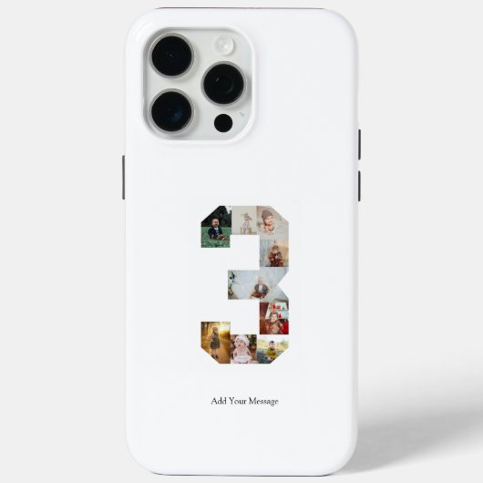 Zwart-wit Nummer 3 Fotocollage Case-Mate iPhone Case (Achterkant)