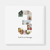 Zwart-wit Nummer 3 Fotocollage Magneet (Voorkant)