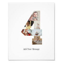 Zwart-wit nummer 4 foto collage afdruk