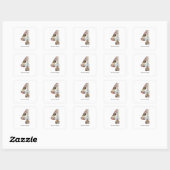 Zwart-wit nummer 4 foto collage vierkante sticker (Vel)
