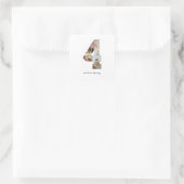 Zwart-wit nummer 4 foto collage vierkante sticker (Tas)