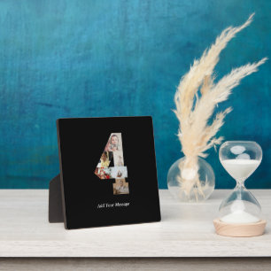 Zwart-wit Nummer 4 Fotocollage Fotoplaat