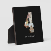 Zwart-wit nummer 4 fotocollage fotoplaat (Voorkant)