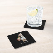 Zwart-wit Nummer 4 Fotocollage Kartonnen Onderzetters (Insitu)