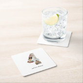 Zwart-wit Nummer 4 Fotocollage Kartonnen Onderzetters (Insitu)