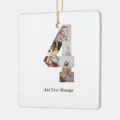 Zwart-wit Nummer 4 Fotocollage Keramisch Ornament (Links)