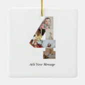 Zwart-wit Nummer 4 Fotocollage Keramisch Ornament (Achterkant)