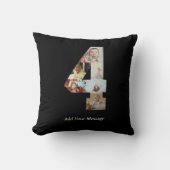 Zwart-wit nummer 4 fotocollage kussen (Voorkant)