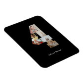 Zwart-wit Nummer 4 Fotocollage Magneet (Rechterzijde)