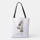 Zwart-wit Nummer 4 Fotocollage Tote Bag (Achterkant)